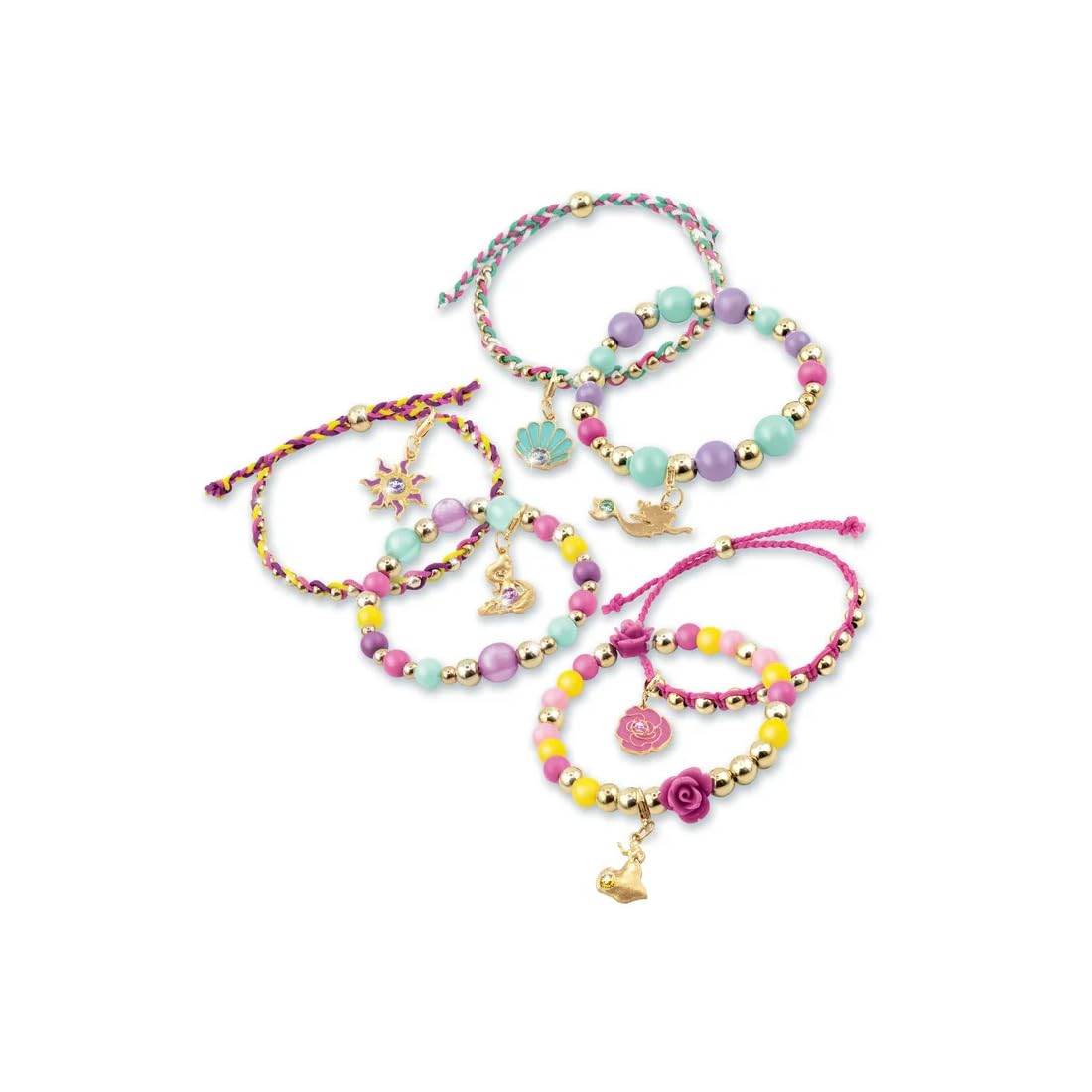 Make It Real Disney Princess Crystal Dreams Jewelry Kit - DIY Bead & Charm Bracelet Set with Swarovski Crystals, Includes Supplies & Exclusive