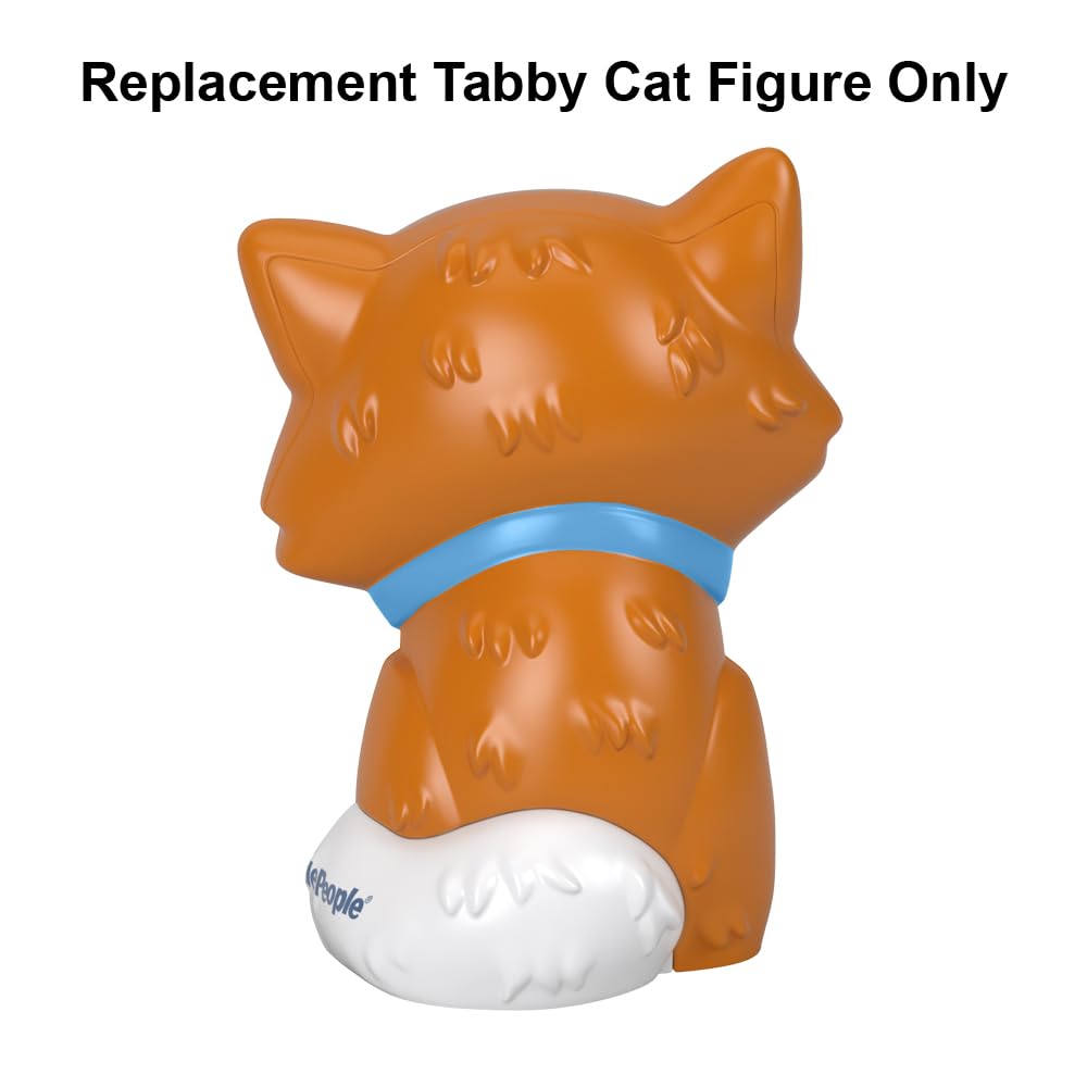 Fisher-Price Replacement Part Little People Family Playset - HBW72 ~ Replacement Orange Tabby Cat Figure ~ Wearing Blue Collar ~ Works Great with