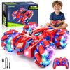 GDRic Spider Remote Control Car, 2.4Ghz Rechargeable Rc Cars 360° Rotating 4WD Stunt Car with Cool Lights | Double Sided Drift | Indoor Toys for Kids