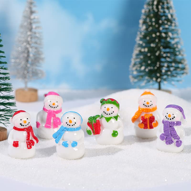 Kayzyue Miniature Christmas Ornaments Figurines Mini Resin Fairy Ornaments Kit for DIY Crafts Dollhouse Home Decor Snow Globe (15 Pcs Miniature)