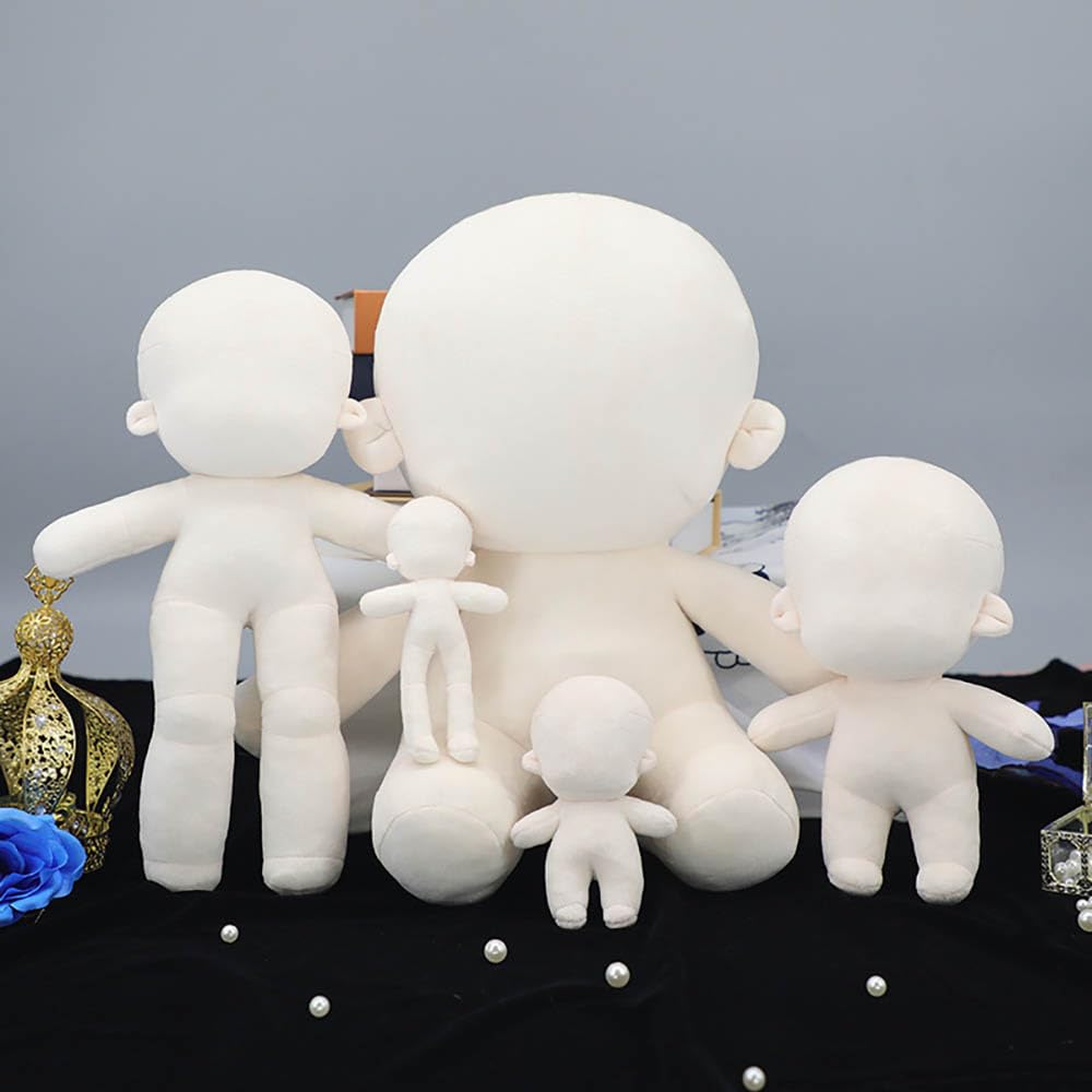 niannyyhouse 10cm 13cm 15cm 20cm 30cm 40cm Plush Doll Plain Glossy Standing Sitting Humanoid Stuffed Toys Dress Up Wearable Clothing (30cm-Without