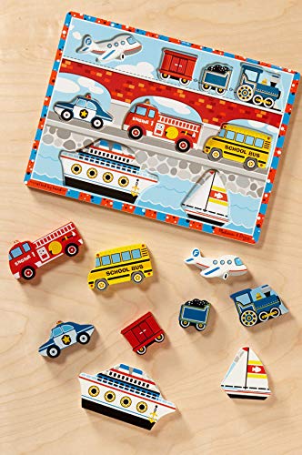 Fresh Start Chunky Puzzle 6pcs 12"X9"-Vehicles