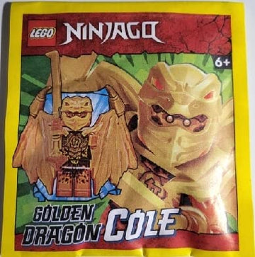 LEGO Ninjago Crystalized Golden Dragon Combo Set: Cole Jay Zane and Kai Minifigures with Weapons, Blue
