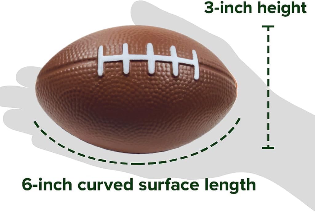 GiftExpress 12-Pack 6-Inch Foam Footballs, Soft Foam Toy Football Stress Balls for Kids, Football Party Favors, Classroom Rewards, Carnival Prizes