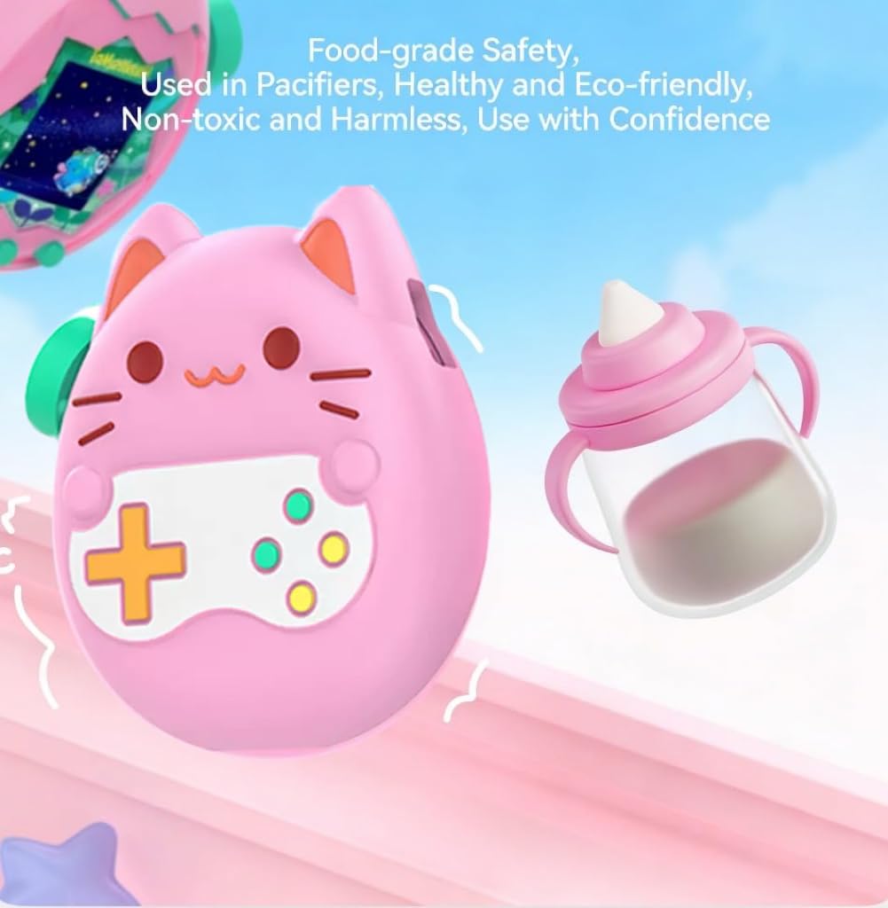 KOIZFF Silicone Cover for Tamagotchi Paradise,Silicone Cover Case for Tamagotchi Paradise Interactive Virtual Pet with Lanyard for Girl boy- Soft