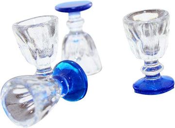 4 Pcs Lovely Miniature Wine Glass 1:6 1:12 Simulation Model Dollhouse Accessory, DIY Micro Scene Decor