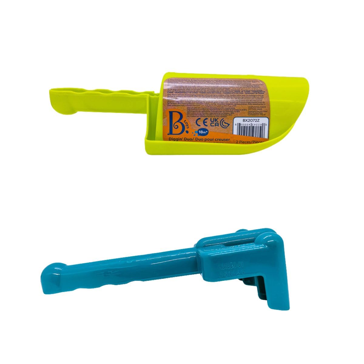 B. Toys BX2072Z Shovel & Rake Set - Beach, Sand & Backyard Toddler Gardening Tools - Children's Toys for Digging - 18 Months + - Diggin' Duo