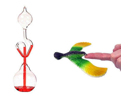 C&H Solutions Glass Science Toy Energy Hand Boiler (Red) + Colorful Balances Bird (Color May Vary)