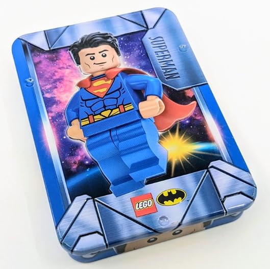 LEGO DC Superheroes: Superman Minifigure in Collectible Rectablge Tin - Ages 6+