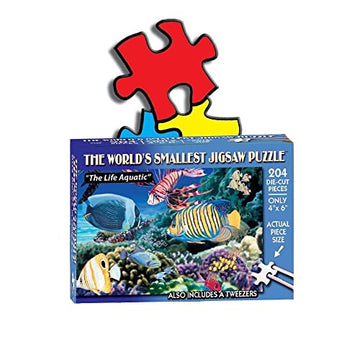 TDC Games World’s Smallest Jigsaw Puzzle, The Life Aquatic - Mini Puzzles, Small Challenging Travel Art Puzzle for Adults, 200+ Pieces, 6 x 4 inches