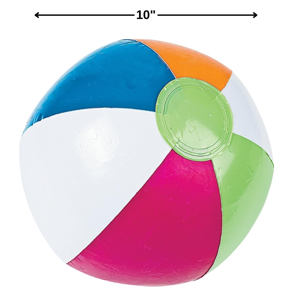 Fun Express - "Brights 14"" Beach Balls for Spring - Toys - Inflates - Beach Balls - Spring - 12 Pieces