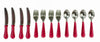 Melody Jane Dollhouse Cutlery Set Red Handles Miniature Dining Tableware