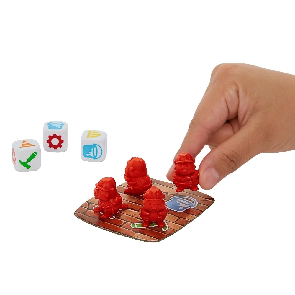 Mattel Games Beaver Building Fun Game for Family Nights, Game Nights, Travel & Camping for 2-4 Players 6 and Up with 45 Beaver Figures, 14