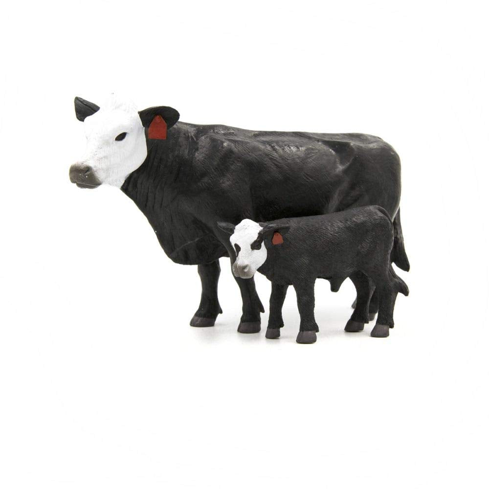 Little Buster Toys Black and White Faced Cow and Black Baldy Calf Pair - 1/16th Scale