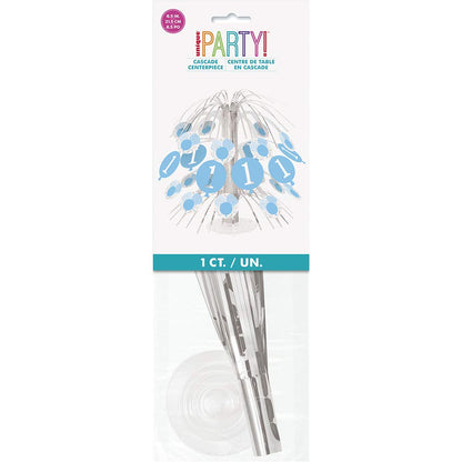 Unique 74956 Blue 1st Birthday Gingham Cascade Centerpiece 1 Pc