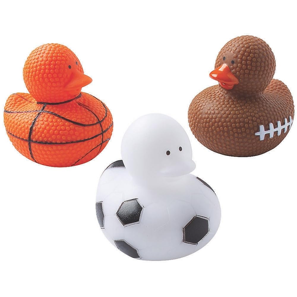 Fun Express Sports Ball Rubber Duckies - Toys - 12 Pieces