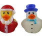 Curious Minds Busy Bags 24 Christmas Rubber Duckies - Santa, Gingerbread Man, Snowman, and Elf Ducks - Cute Holiday Party Favor Decoration Gifts (2