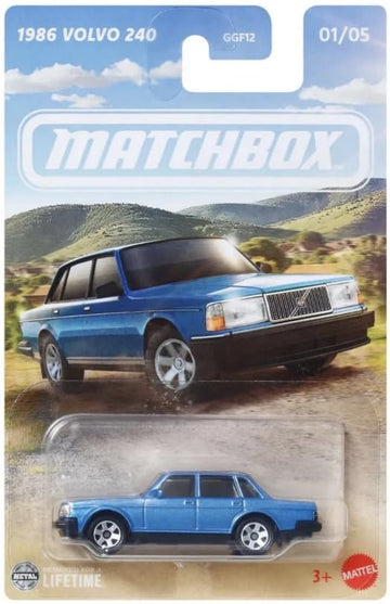 Matchbox 1986 Volvo 240 [Blue] GGF12, 01/05, 1:64 Scale Diecast Toy Vehicle