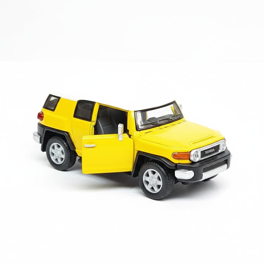 Kinsmart Canary Yellow Toyota FJ Cruiser SUV 136 Scale Diecast Car, SMALL