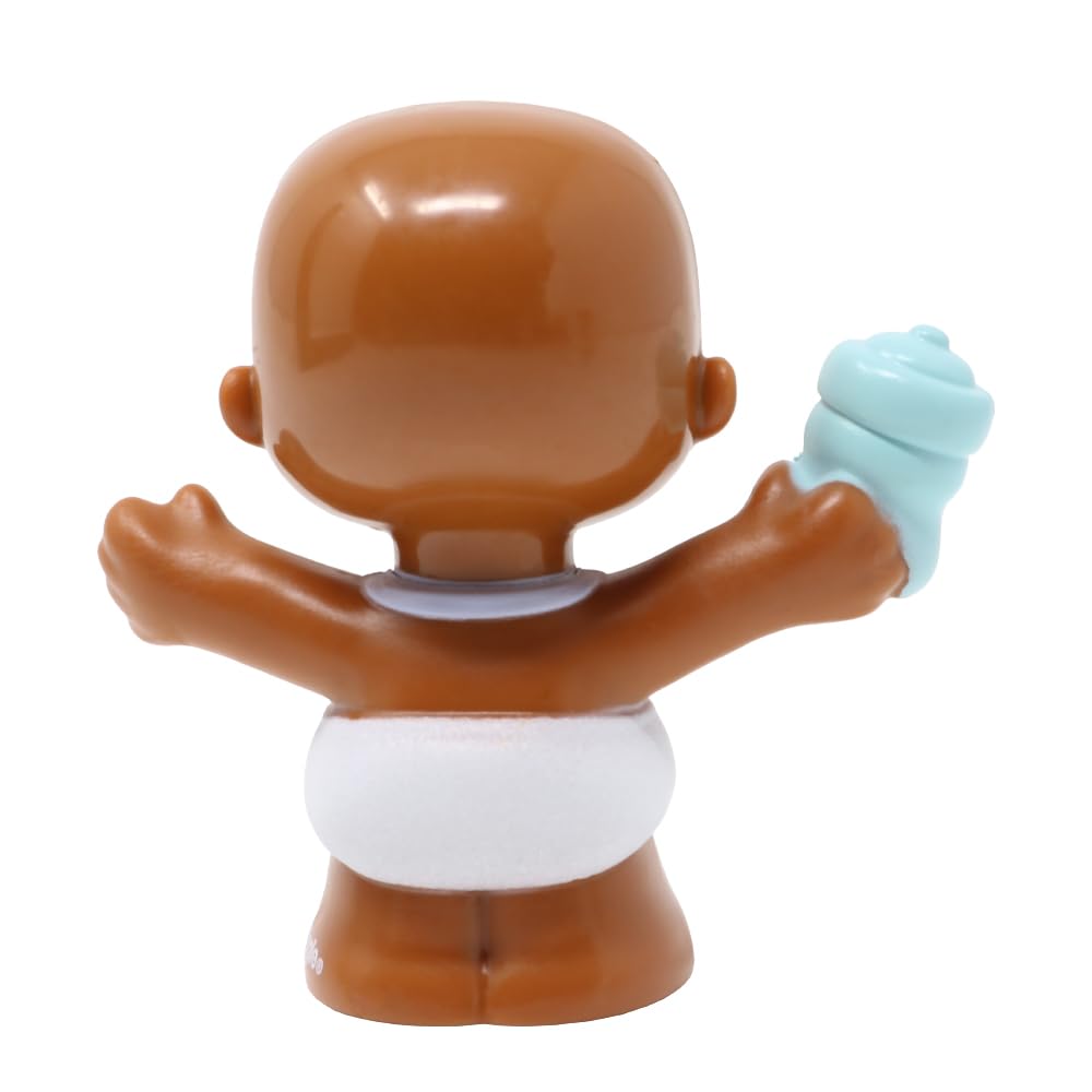 Replacement Parts for Little People 1-2-3 Babies Playdate African-American Playset - GVH47 ~ Replacement Baby ~ Brown Hair ~ Purple Bow and Bib ~ Blue