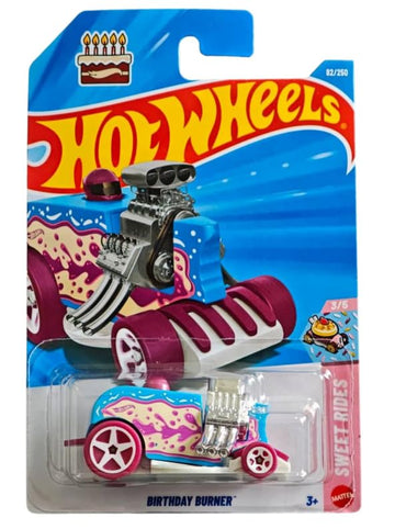 Hot Wheels Birthday Burner [Blue Icing] Sweet Rides 3/5, 82/250, 1:64 Scale Diecast Toy Vehicle