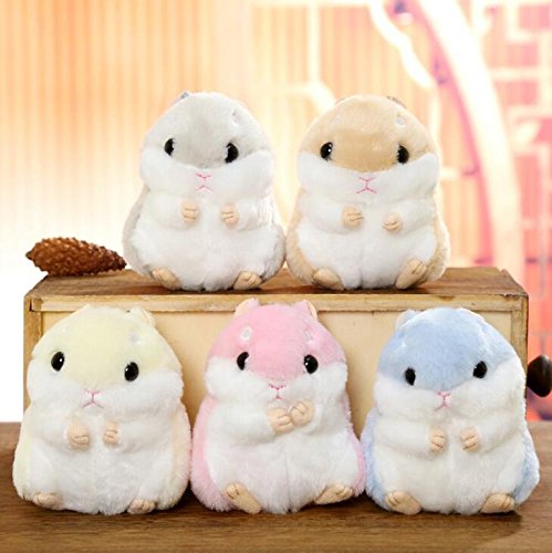 AngelGift Cuddly Hamster Soft Stuffed Animals Cushion Toy Doll, 4" /10cm Mouse Plushie Toys Best Birthday Gifts for The Children Kids Baby Toys