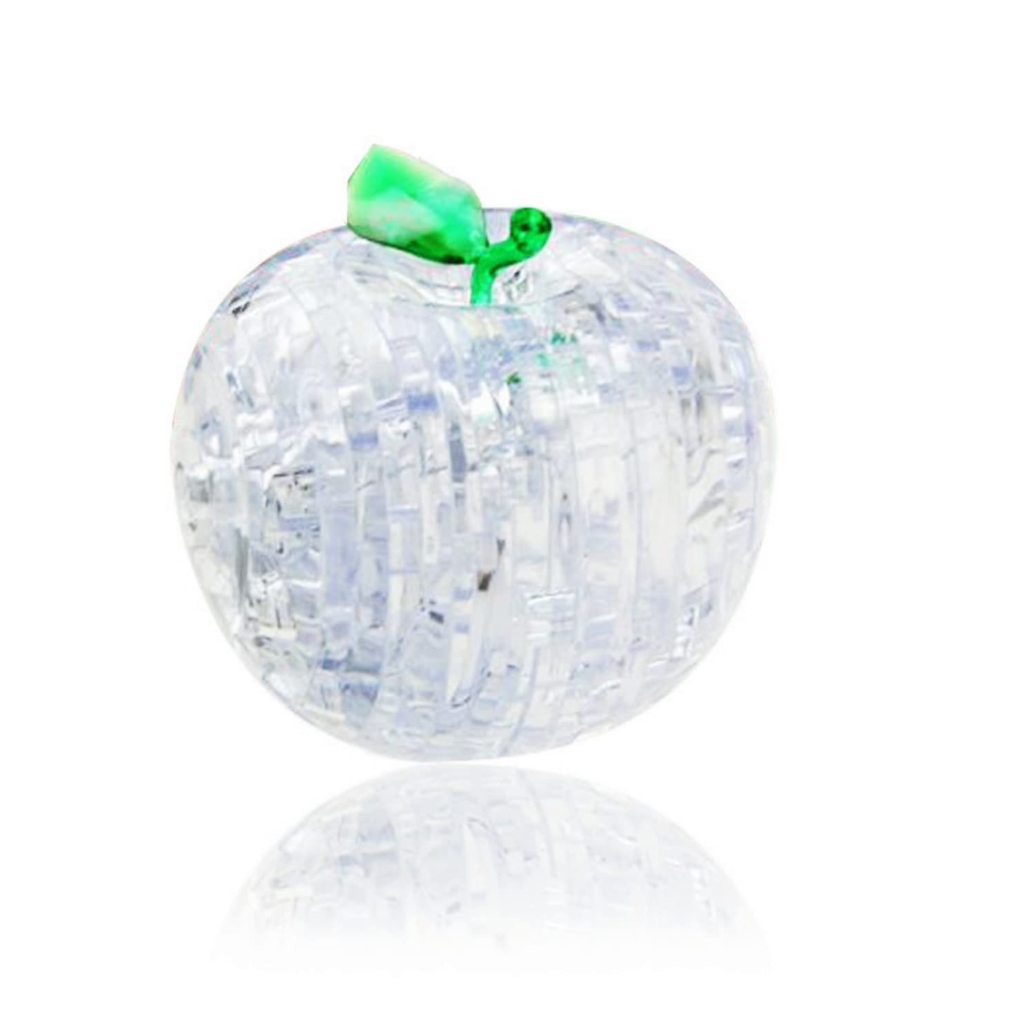 BTYYIHEX 3D Crystal Apple-Shaped Puzzle, Crystal Puzzle Brainteasers for Puzzlers Ages 16 and Up, 45PCS(Transparent)