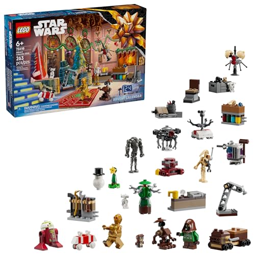 LEGO Star Wars Advent Calendar 2025 Kids Toy - Holiday Countdown Playset with 24 Toys for Boys & Girls, Ages 6+ - Includes C-3PO & BB-8 Figures - Star