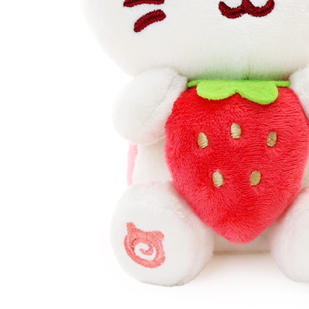 Anirollz Kittiroll Sitting Plush, Kawaii Kitty Cat Holding Strawberry, 6"