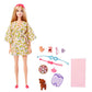 Barbie Doll, Kids Toys, Blonde Doll with Pet Puppy, Barbie Sets, Spa Day, Lemon Print Bathrobe, Headband and Eye Mask, Self-Care Series