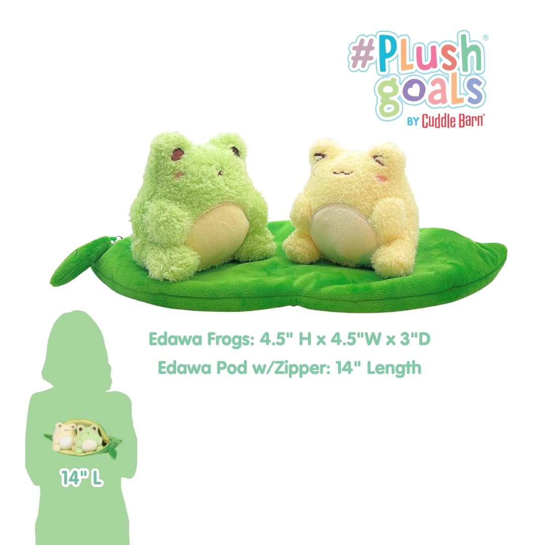 Cuddle Barn PlushGoals - Edawawa Kawaii Cute Soft Green Edamame Frog Plush Toy, 13 inches