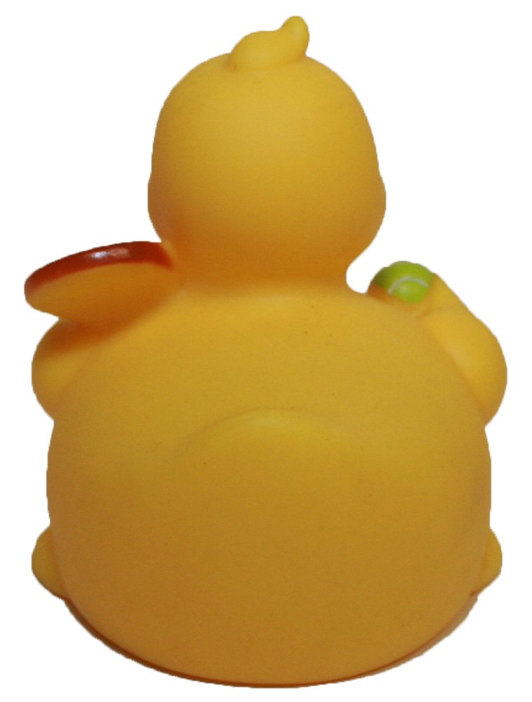 Rubber Ducks Tennis, Waddlers Brand Rubber Duckies That Races Upright, Sports Tennis Themed Bathtub Toy Birthday Baby Shower Mother's Day Father's Day