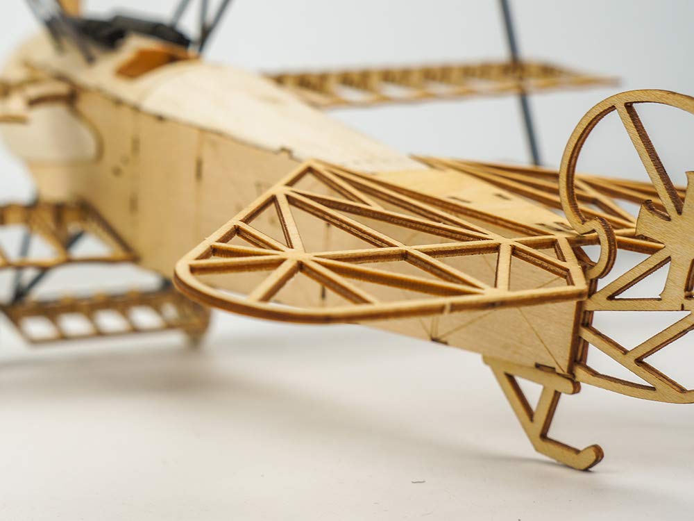 3D Wooden Puzzles DIY Fokker DR1 Triplane Model Aircraft Kit, Laser Cut Balsa Wood Model Airplane Kits to Build for Adults, WW1 Wooden Models Airplane