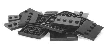 LEGO Parts: Tile, Modified 3 x 4 with 4 Studs in Center - Minifigure Display Base Collector Series (Black) 16 Count (Pack of 1)