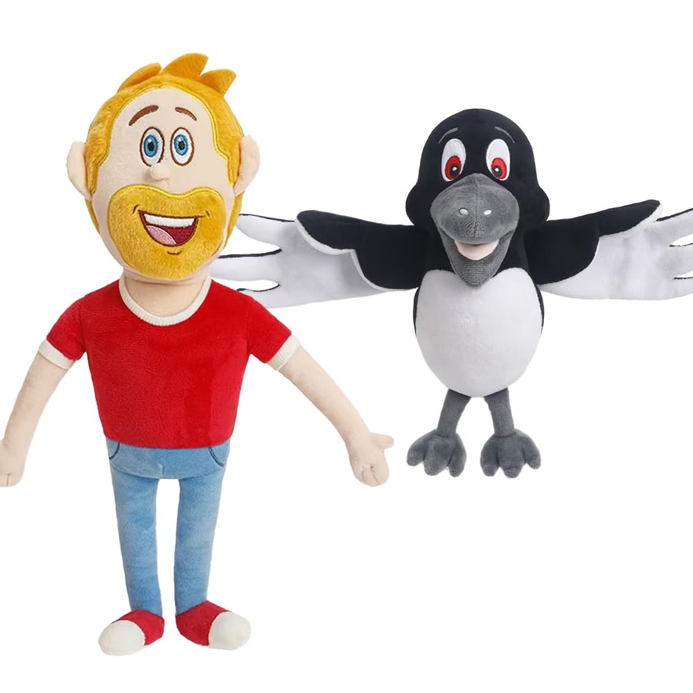 Steve and Maggie Plush Toys, for Children 1 Year and Up, Soft Bird and Character Plush Toy, Interactive Learning Toy for Dress-Up, Nursery Rhymes,