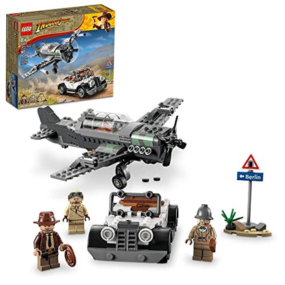 LEGO Indiana Jones and the Last Crusade Fighter Plane Chase 77012 Building Set, Featuring a Buildable Car Airplane Toy, 3 Minifigures Including Jones