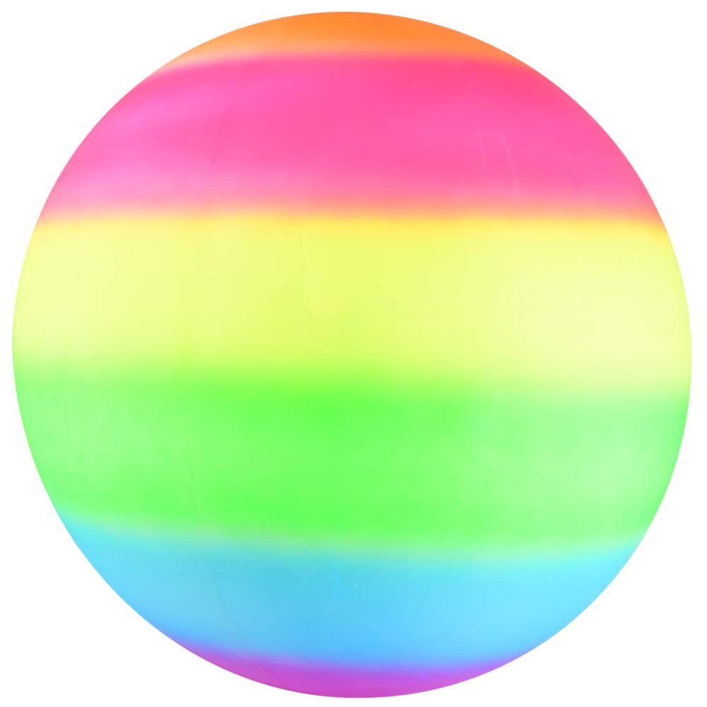 HOWBOUTDIS 18 inch Rainbow Playground Ball - Bouncy Durable Rubber - for Boys and Girls - Great Outdoor Fun - Perfect at the Beach, Park or Playground