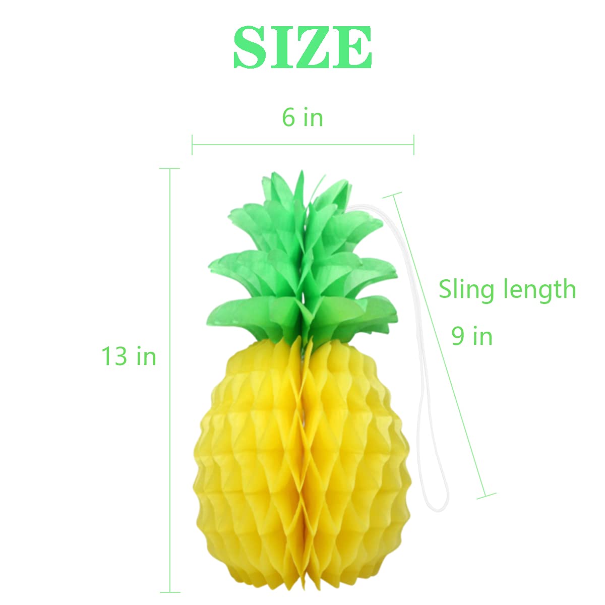 9 Pcs 14 Inch Pineapple Decorations for Tropical Flamingo Party Summer Hawaiian Luau Party Pineapple Honeycomb Tissue Centerpieces for tables Hanging