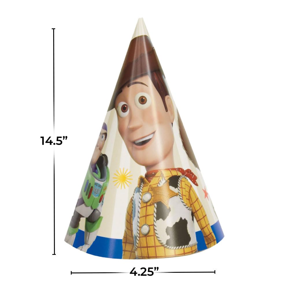 Unique Disney Toy Story 4 Party Cone Hats - One Size, 8 Pcs