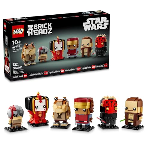 LEGO Star Wars BrickHeadz The Phantom Menace - Collectible Star Wars Figures of Anakin, Darth Maul & More - Gift for Fans - 40676