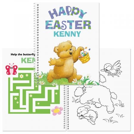 Lillian Vernon Personalized Easter Color and Activity Book- 24 Page Coloring Book, for Boys, Spiral-Bound