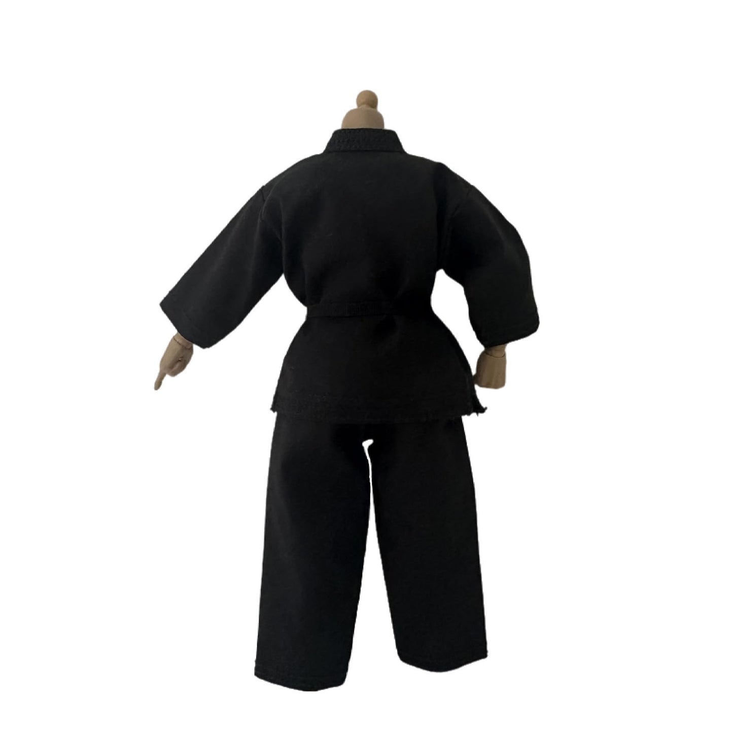 1/12 Action Figure Clothes,Taekwondo Uniform Outfits for 6 inch Male Action Figures,6 inch Miniature Karate Suit (Black)