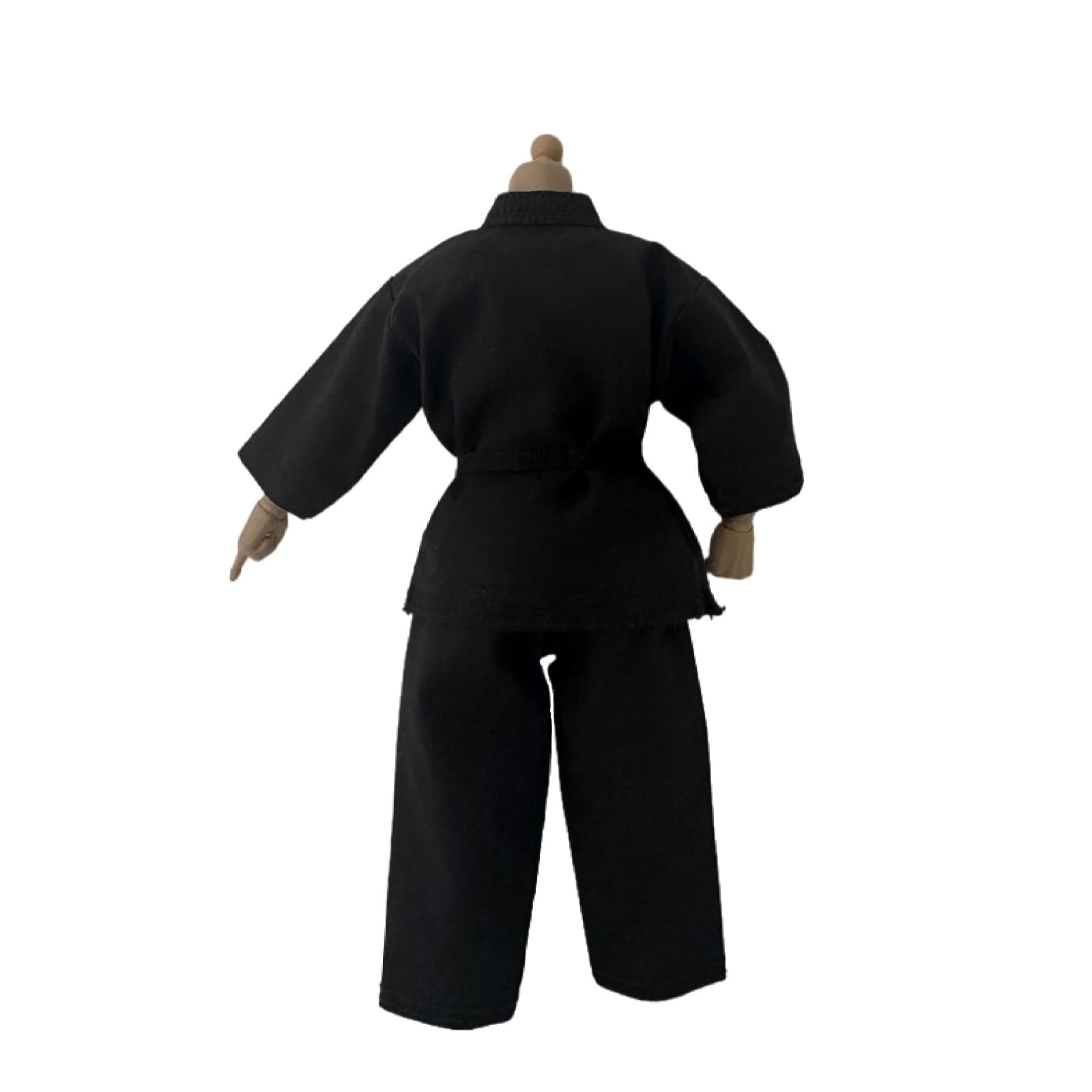 1/12 Action Figure Clothes,Taekwondo Uniform Outfits for 6 inch Male Action Figures,6 inch Miniature Karate Suit (Black)