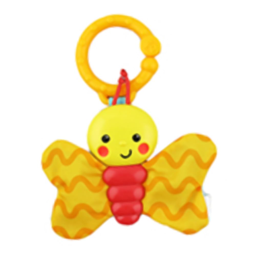 Replacement Parts for Fisher-Price Sit Me Up Floor Seat FWY43 - Replacement Set of Clip on Toys - Crinkle Butterfly and Teether