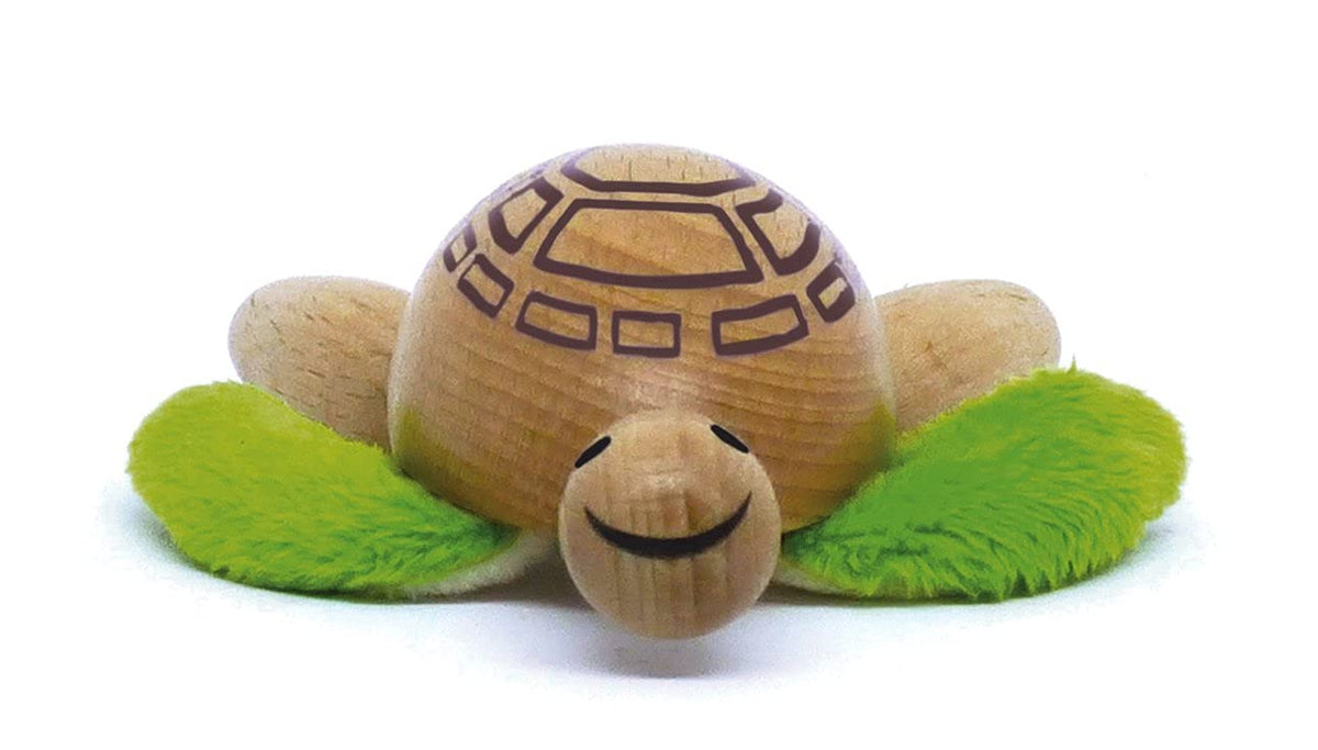 Anamalz Turtle Wooden Animal Toy for Toddlers, Fun and Posable Turtle for Early Learning, Montessori, and STEM, Smooth Natural Wood, Boys and Girls
