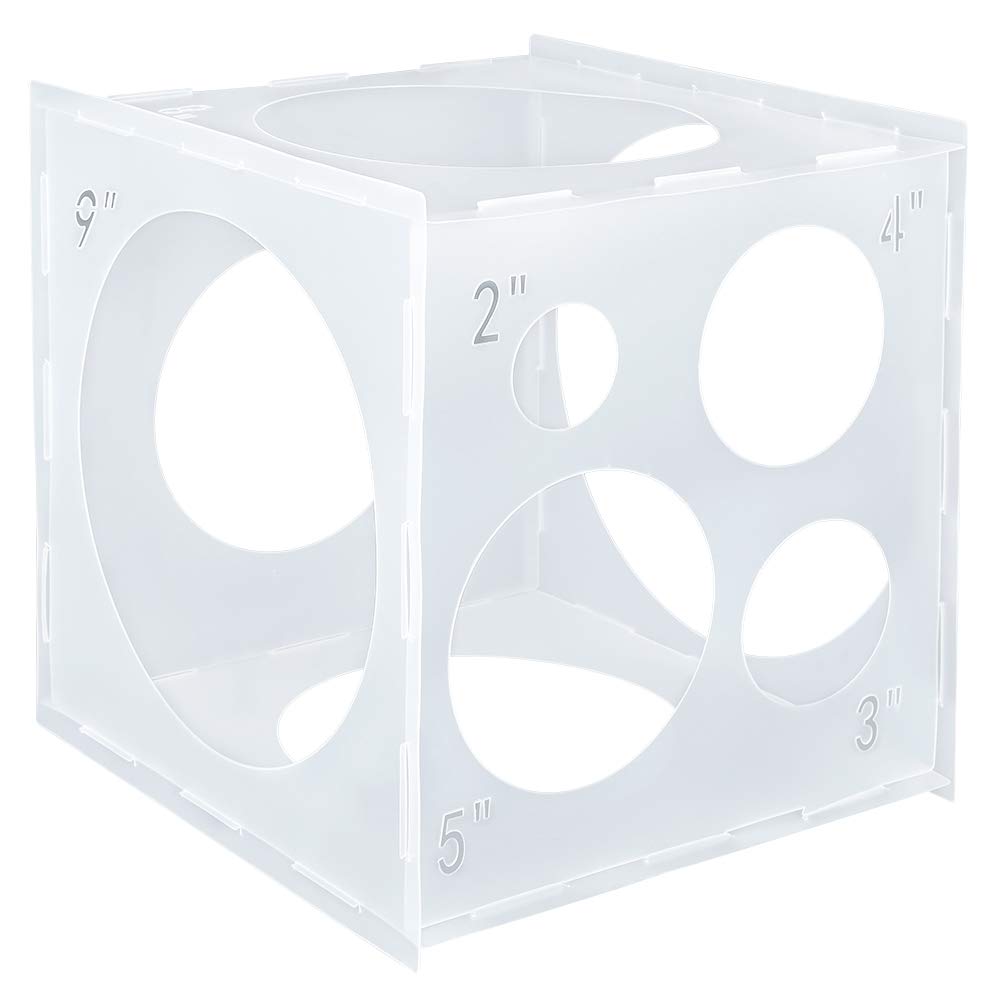 Auihiay 2-10 Inch Collapsible Plastic Balloon Sizer Box Cube, Balloon Sizer