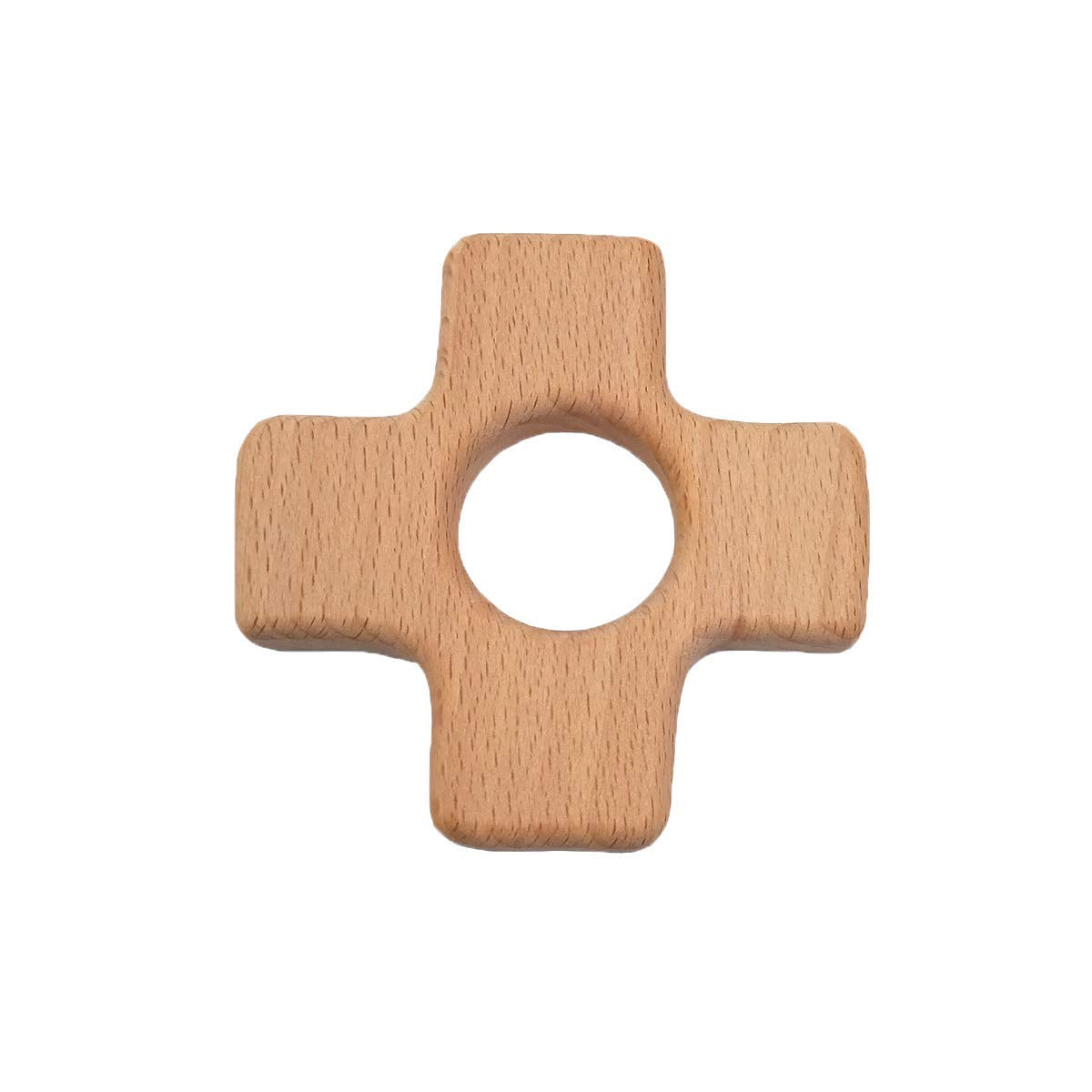 10pcs Natural Wooden Cross Montessori Toy Pendant Pure Natural Beech Wood Animal Plus Shape for Handmade Necklace/Bracelet Accessory (Cross 10pcs)