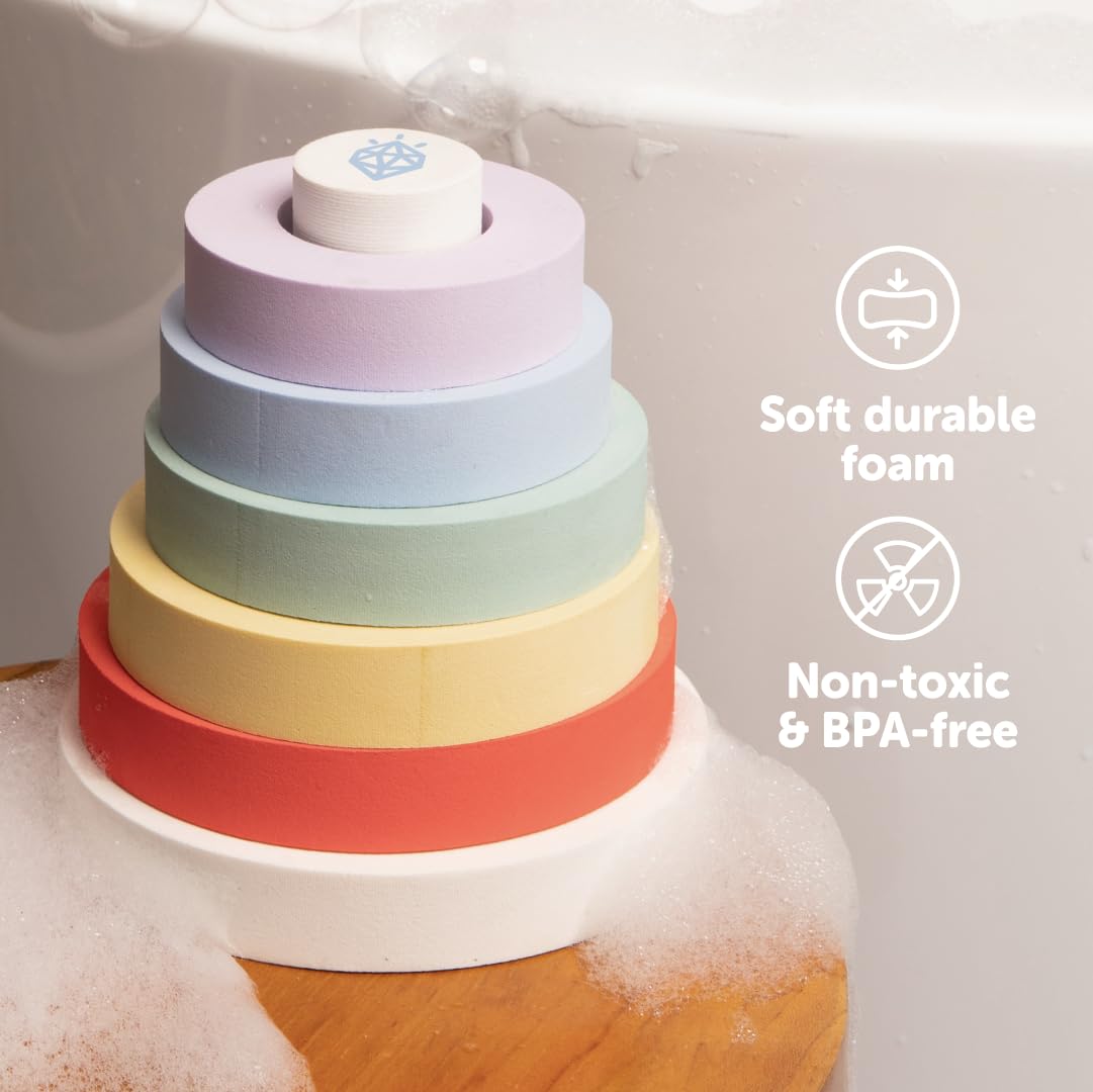Jool Baby Stacking Rings Bath Toy with Base - for Babies, Toddlers & Kids