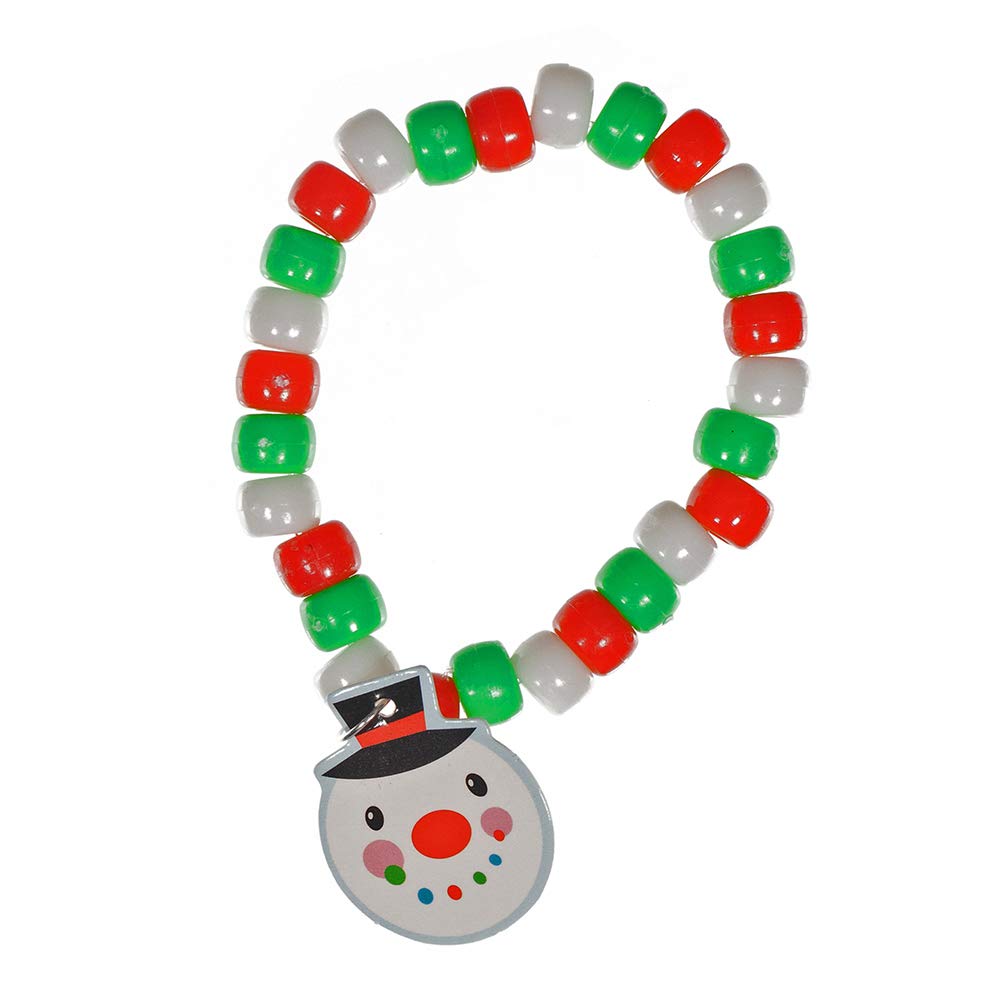 Craft County Christmas Bead Charm Bracelet Craft Kit - Makes 12 Bracelets - Festive Accessories for the Holidays (Festive Friends)