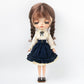 XiDonDon BJD Doll Clothes Retro Dress Set for Blyth Ymy Licca Azones Ob24 Ob27 Doll Accessories Toys (Only Clothes) (Dark Blue Set)